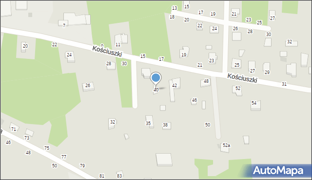 Wyśmierzyce, Kościuszki Tadeusza, gen., 40, mapa Wyśmierzyce