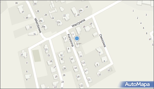 Wysogotowo, Korzenna, 5, mapa Wysogotowo