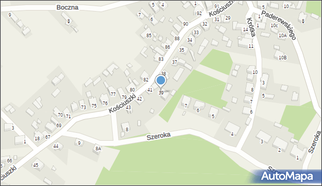 Wysoka, Kościuszki Tadeusza, gen., 39, mapa Wysoka