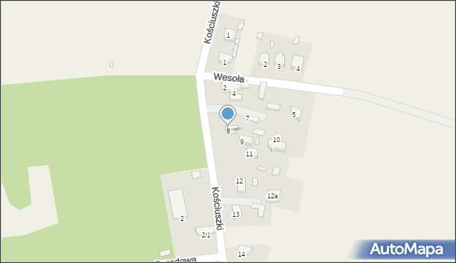 Wysoka, Kościuszki Tadeusza, gen., 8, mapa Wysoka