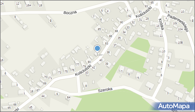 Wysoka, Kościuszki Tadeusza, gen., 82, mapa Wysoka