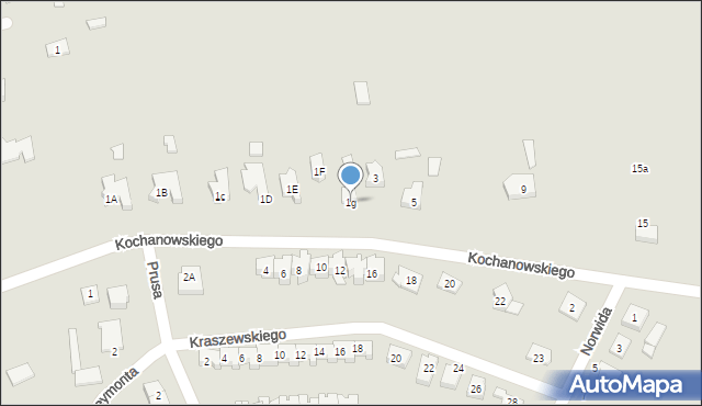 Wysokie Mazowieckie, Kochanowskiego Jana, 1g, mapa Wysokie Mazowieckie