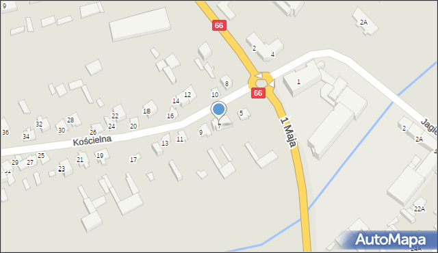 Wysokie Mazowieckie, Kościelna, 7, mapa Wysokie Mazowieckie