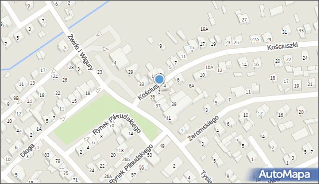 Wysokie Mazowieckie, Kościuszki Tadeusza, gen., 2, mapa Wysokie Mazowieckie