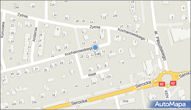 Wyszków, Kochanowskiego Jana, 17, mapa Wyszków