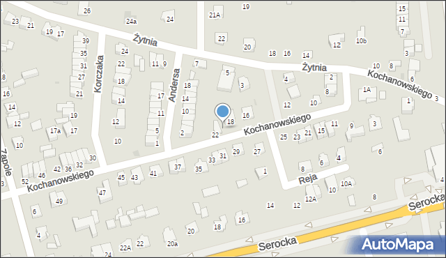 Wyszków, Kochanowskiego Jana, 20, mapa Wyszków