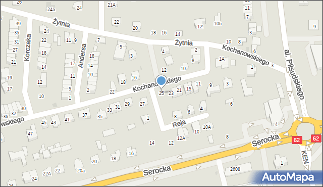 Wyszków, Kochanowskiego Jana, 25, mapa Wyszków