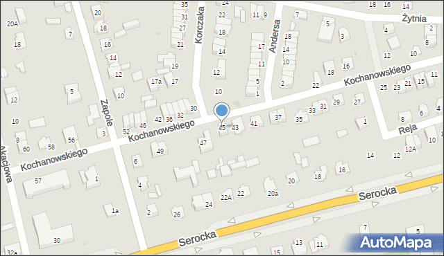 Wyszków, Kochanowskiego Jana, 45, mapa Wyszków