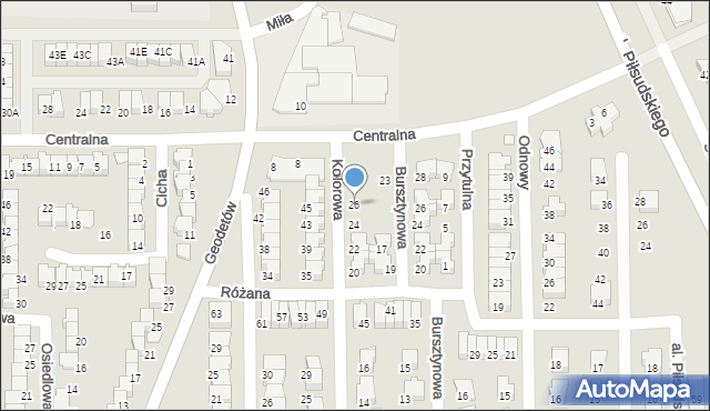 Wyszków, Kolorowa, 26, mapa Wyszków