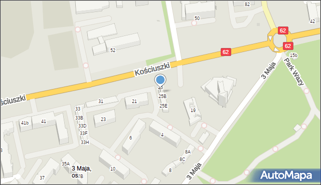 Wyszków, Kościuszki Tadeusza, gen., 25A, mapa Wyszków