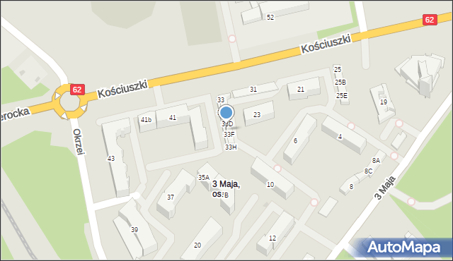 Wyszków, Kościuszki Tadeusza, gen., 33E, mapa Wyszków