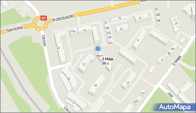 Wyszków, Kościuszki Tadeusza, gen., 35A, mapa Wyszków