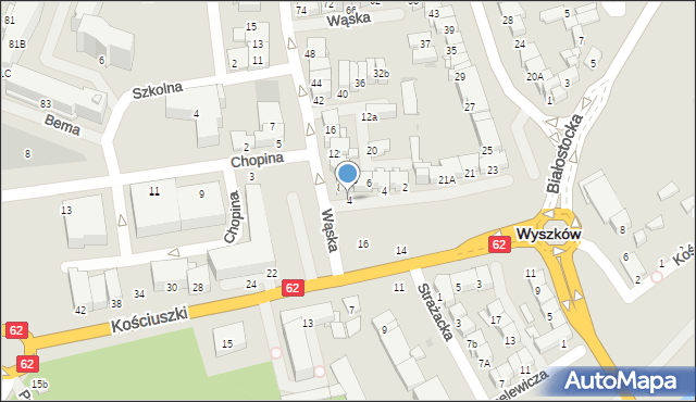 Wyszków, Kościuszki Tadeusza, gen., 4, mapa Wyszków