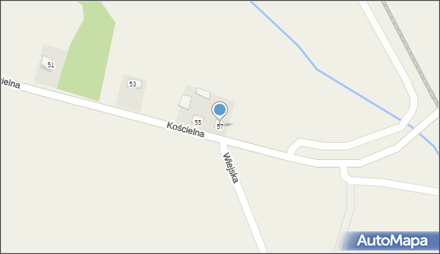 Wyszyny Kościelne, Kościelna, 57, mapa Wyszyny Kościelne