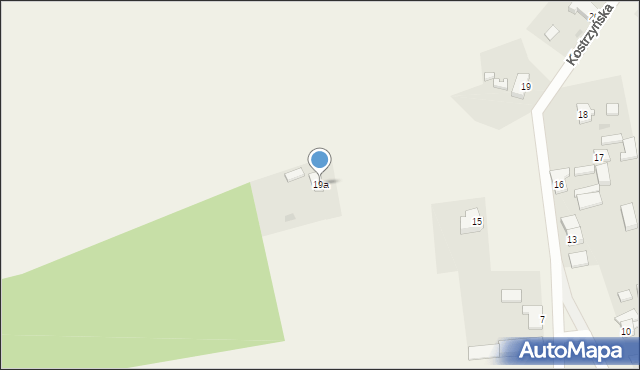 Żabice, Kostrzyńska, 19a, mapa Żabice