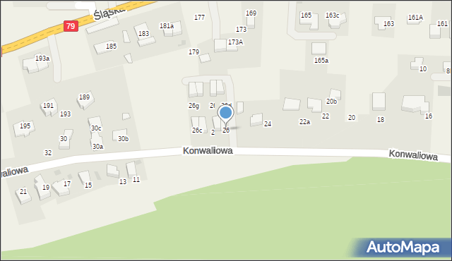 Zabierzów, Konwaliowa, 26, mapa Zabierzów