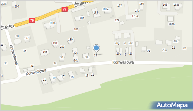 Zabierzów, Konwaliowa, 28, mapa Zabierzów