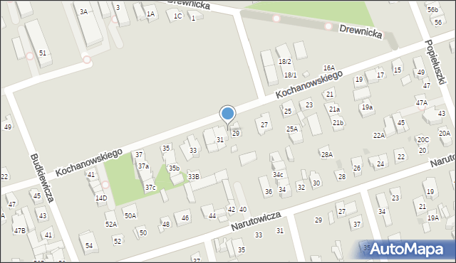 Ząbki, Kochanowskiego Jana, 29a, mapa Ząbki