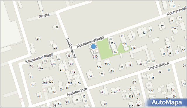 Ząbki, Kochanowskiego Jana, 41C, mapa Ząbki