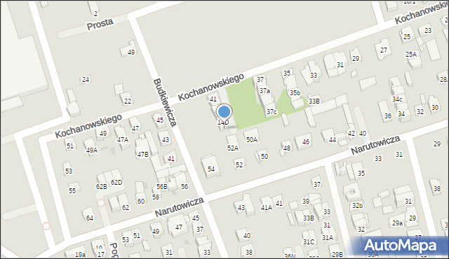 Ząbki, Kochanowskiego Jana, 41E, mapa Ząbki