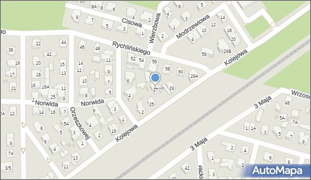 Ząbki, Kolejowa, 27, mapa Ząbki