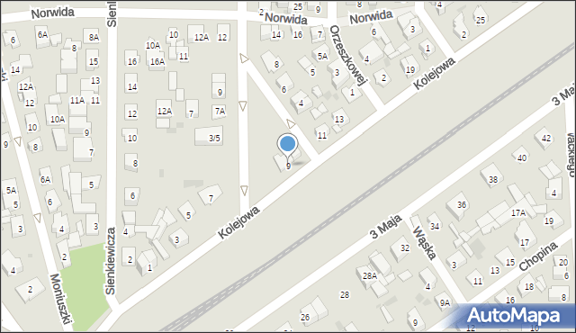 Ząbki, Kolejowa, 9, mapa Ząbki