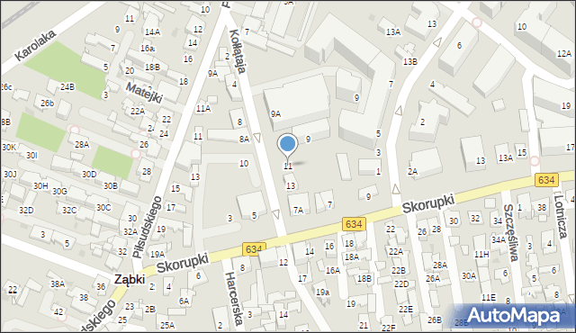 Ząbki, Kołłątaja Hugo, 11, mapa Ząbki