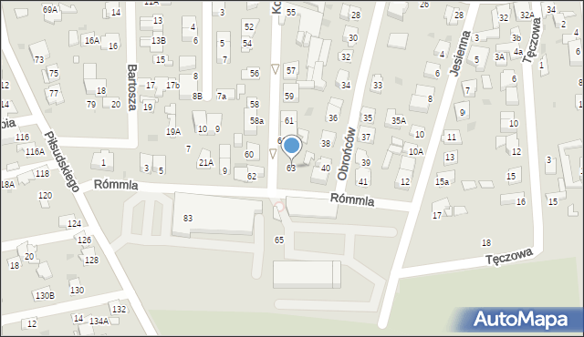 Ząbki, Kołłątaja Hugo, 63, mapa Ząbki