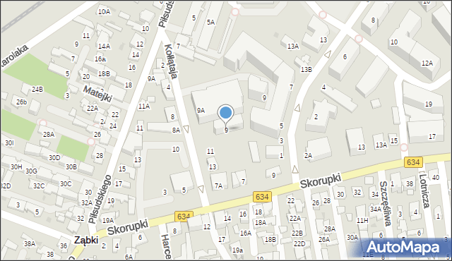 Ząbki, Kołłątaja Hugo, 9, mapa Ząbki