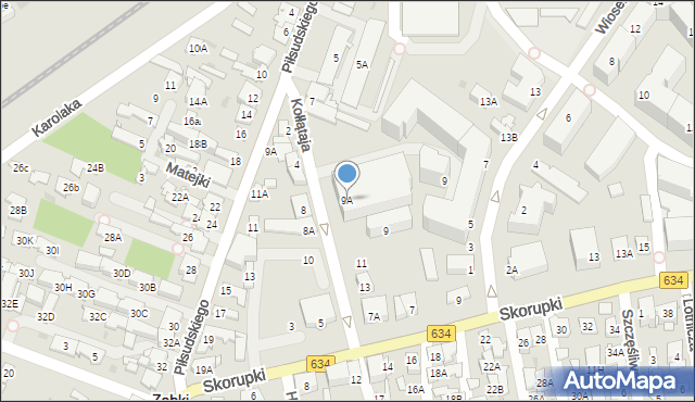 Ząbki, Kołłątaja Hugo, 9A, mapa Ząbki