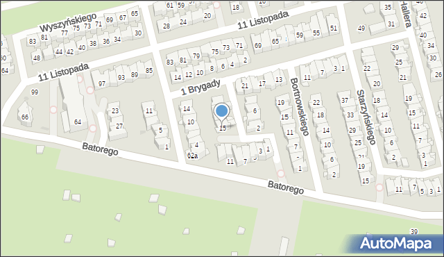 Ząbki, Kombatantów, 15, mapa Ząbki