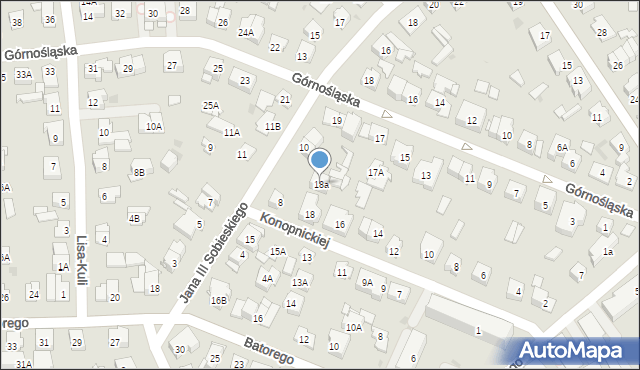 Ząbki, Konopnickiej Marii, 18a, mapa Ząbki