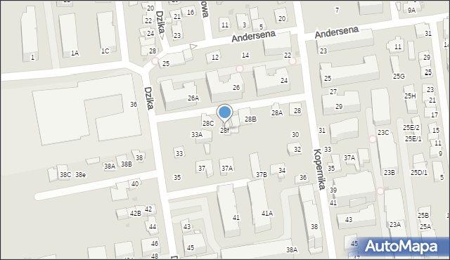 Ząbki, Kopernika Mikołaja, 28f, mapa Ząbki