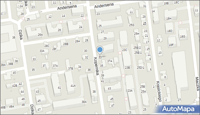 Ząbki, Kopernika Mikołaja, 33, mapa Ząbki