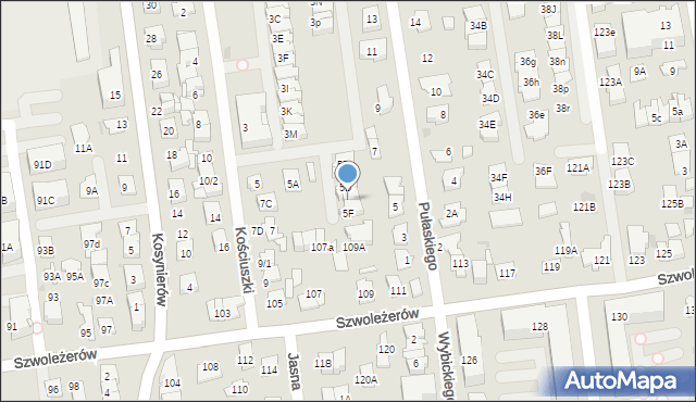 Ząbki, Kościuszki Tadeusza, gen., 5E, mapa Ząbki