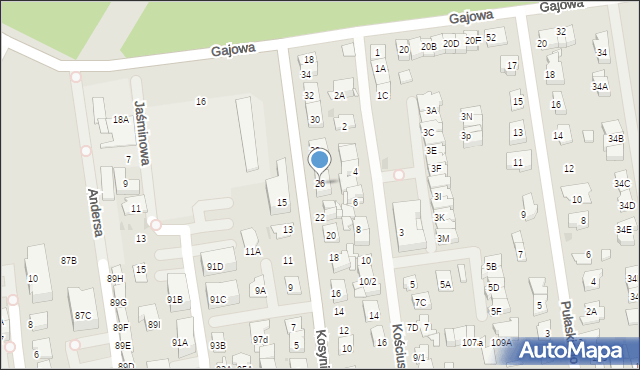 Ząbki, Kosynierów, 26, mapa Ząbki