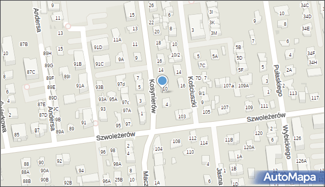 Ząbki, Kosynierów, 8, mapa Ząbki