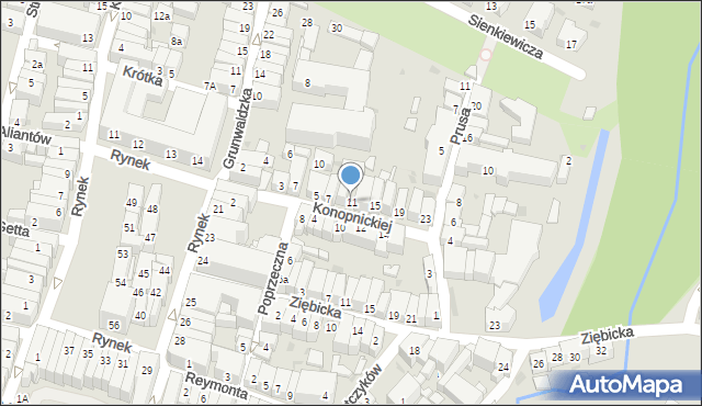 Ząbkowice Śląskie, Konopnickiej Marii, 11, mapa Ząbkowice Śląskie