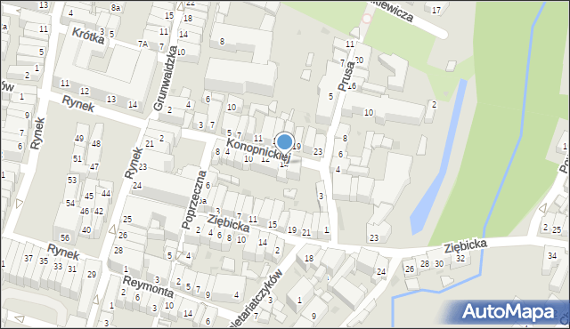 Ząbkowice Śląskie, Konopnickiej Marii, 14, mapa Ząbkowice Śląskie