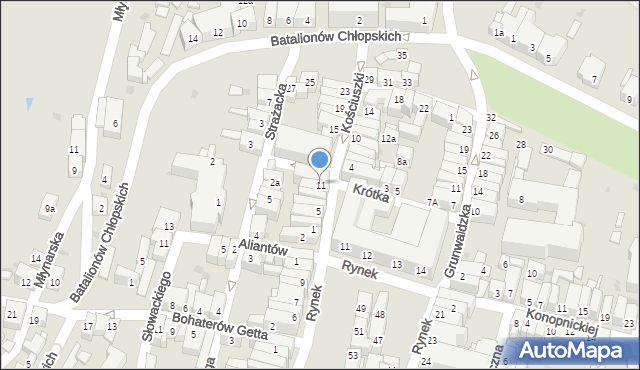 Ząbkowice Śląskie, Kościuszki Tadeusza, gen., 11, mapa Ząbkowice Śląskie