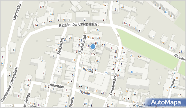 Ząbkowice Śląskie, Kościuszki Tadeusza, gen., 12a, mapa Ząbkowice Śląskie