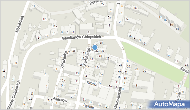 Ząbkowice Śląskie, Kościuszki Tadeusza, gen., 16, mapa Ząbkowice Śląskie