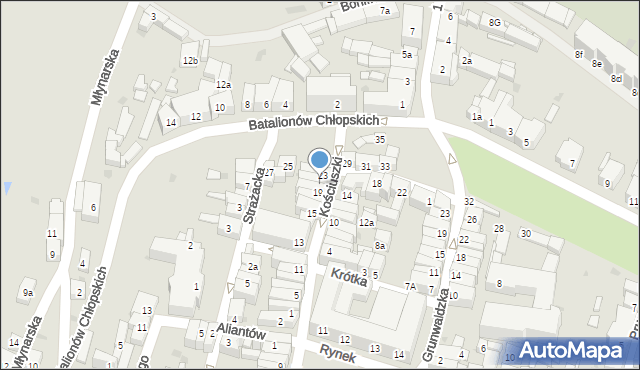 Ząbkowice Śląskie, Kościuszki Tadeusza, gen., 21, mapa Ząbkowice Śląskie