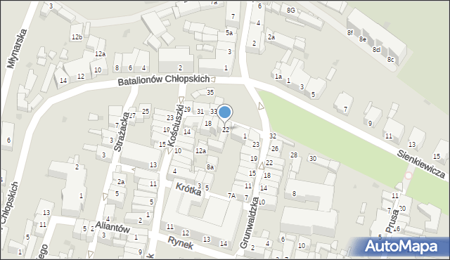 Ząbkowice Śląskie, Kościuszki Tadeusza, gen., 22, mapa Ząbkowice Śląskie