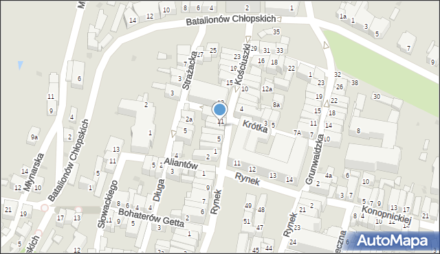 Ząbkowice Śląskie, Kościuszki Tadeusza, gen., 9, mapa Ząbkowice Śląskie
