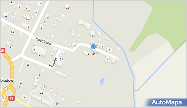 Zabłudów, Kościelna, 4a, mapa Zabłudów
