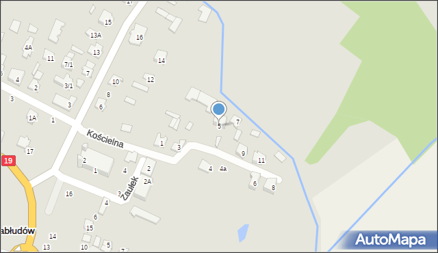 Zabłudów, Kościelna, 5, mapa Zabłudów