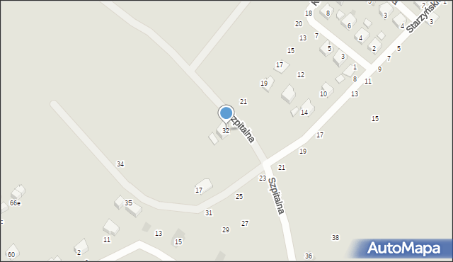 Żabno, Korczaka Janusza, 32, mapa Żabno