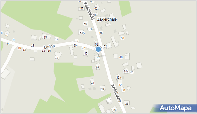 Żabno, Kościuszki Tadeusza, gen., 47, mapa Żabno