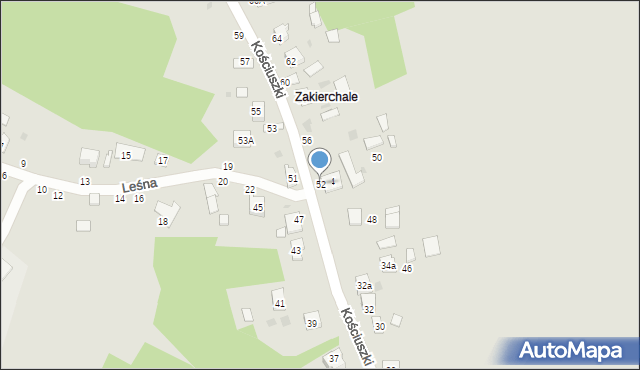 Żabno, Kościuszki Tadeusza, gen., 52, mapa Żabno